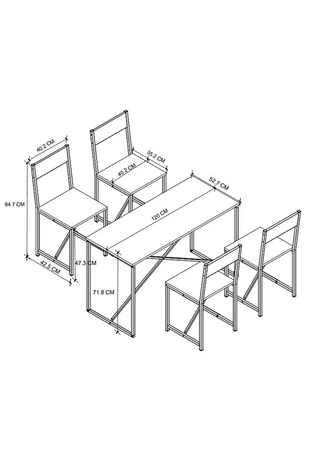 4lü Mutfak Seti Mutfak Masa ve Sandalye Seti